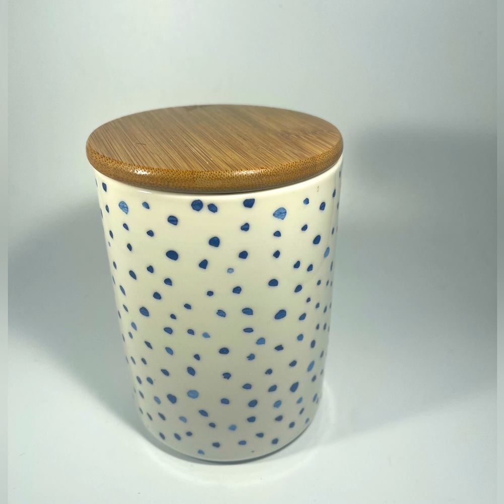 Creative CO-OP polka dot container and wood lid Nordstrom